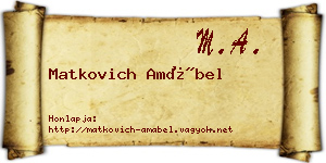 Matkovich Amábel névjegykártya